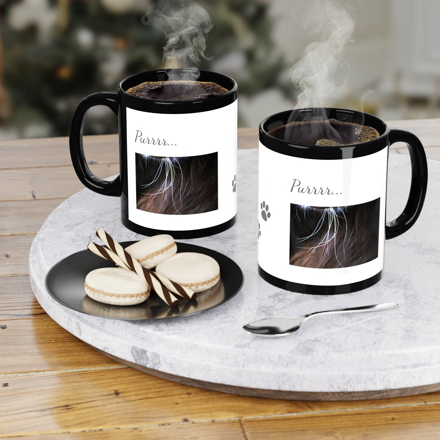 Cat Whiskers Purrrrfect Black & White Coffee Mug, 11oz