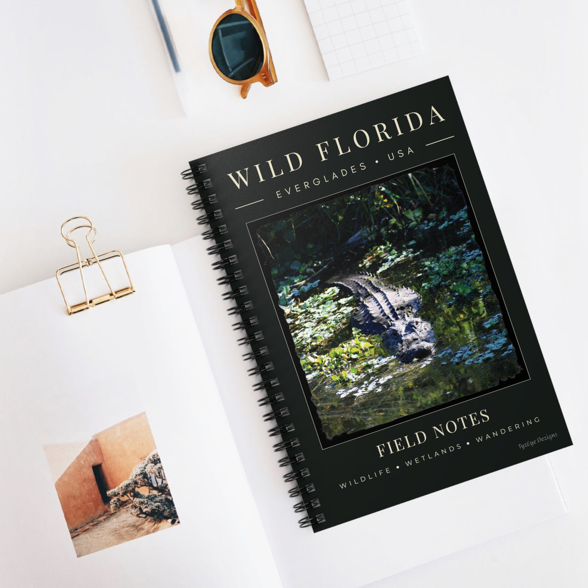 Wild Florida Alligator Design Spiral Notebook – Wildlife Journal, Nature Lover Gift