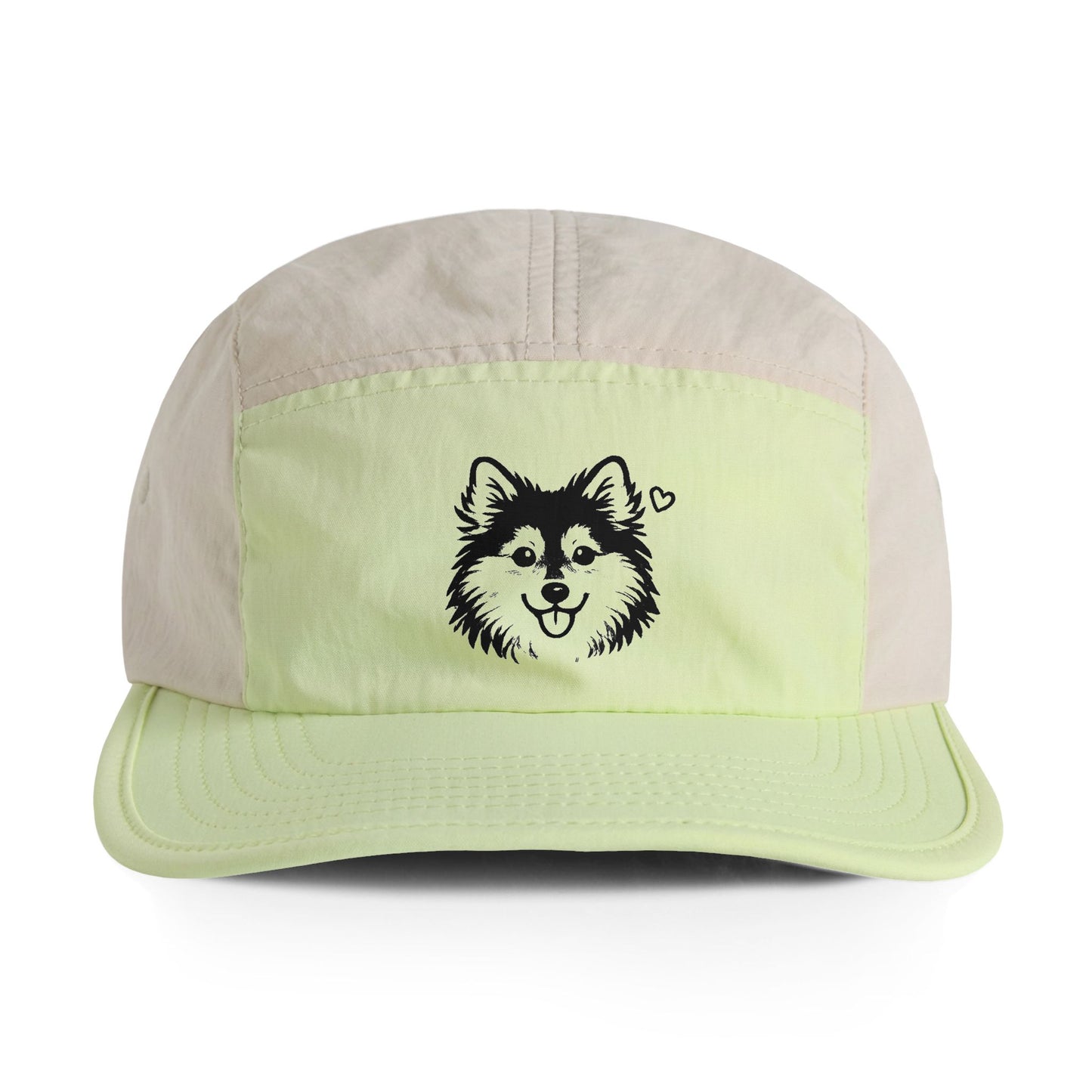 Adorable Husky Face & A Heart Design Two-Tone Nylon Cap (Additional Colors)