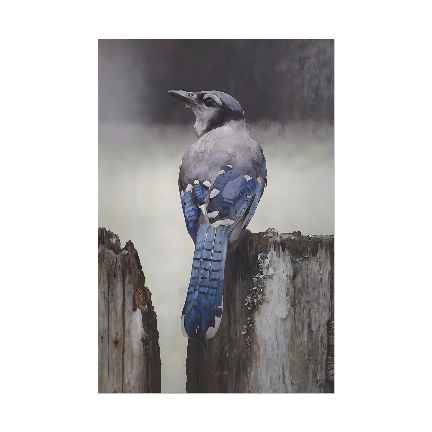 Nature-Inspired Bluejay Bird Wall Art Print