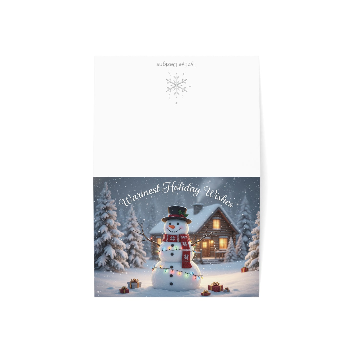 Holiday Snowman Greeting Cards — "Warmest Holiday Wishes" (Envelopes Included, Single or Pack of 10/30/50)
