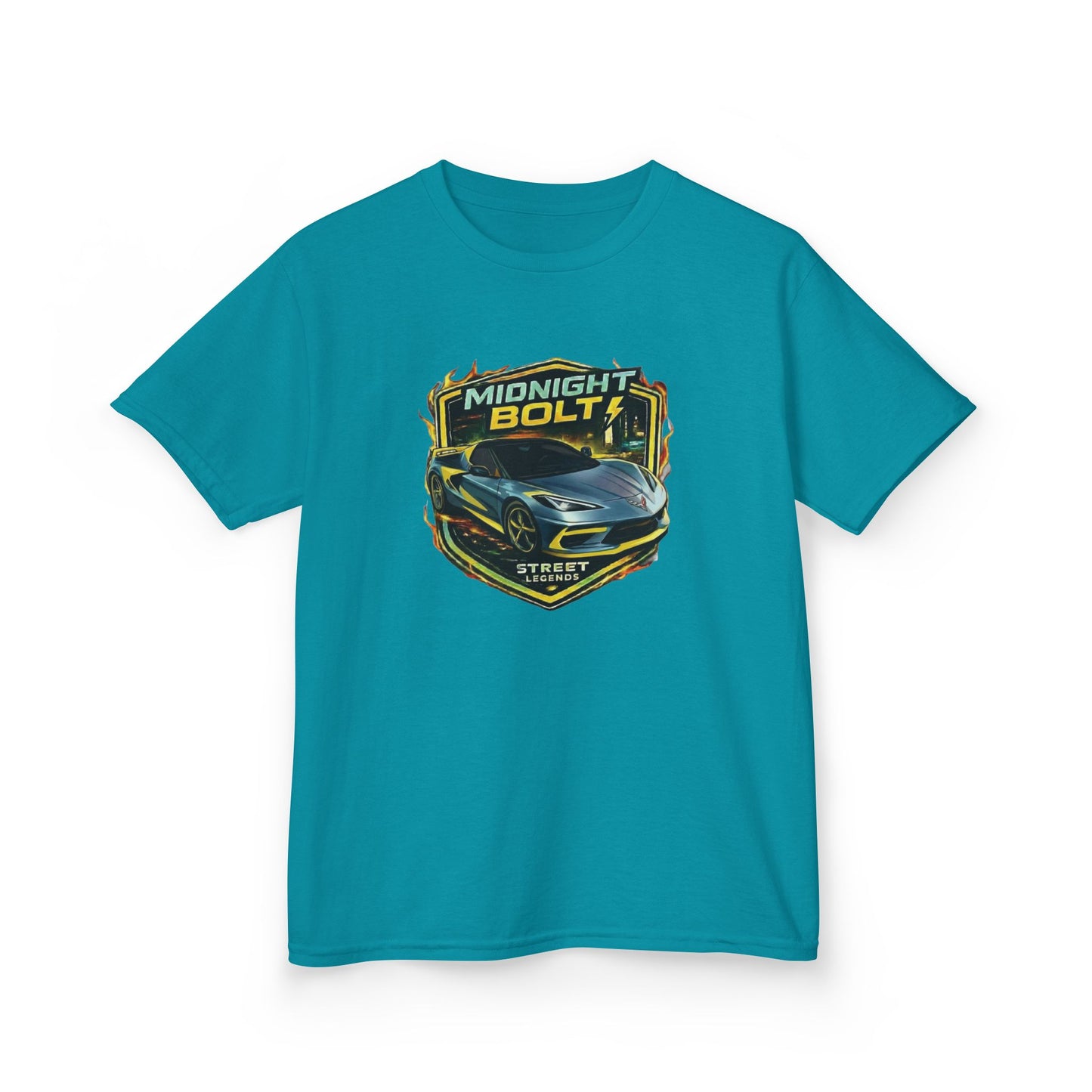 Kids Blue 'Midnight Bolt' Sportscar Theme Street Legends Series Cotton Tee (Additional Colors)