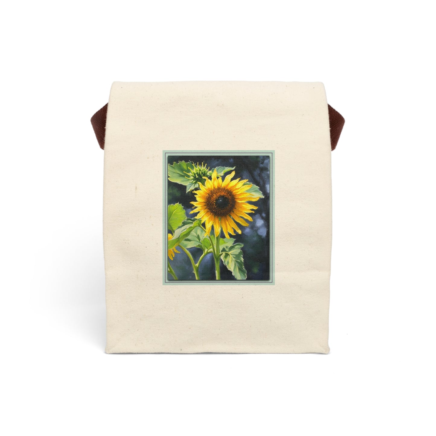 Nature Sunflower Canvas Tote - Lunch Bag with Strap — Reusable Eco Tote