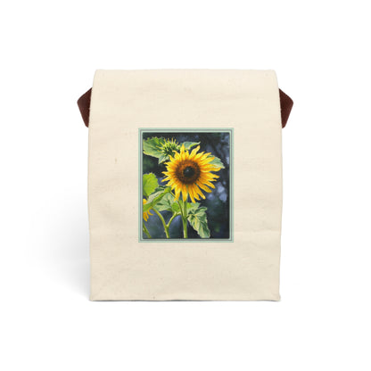 Nature Sunflower Canvas Tote - Lunch Bag with Strap — Reusable Eco Tote
