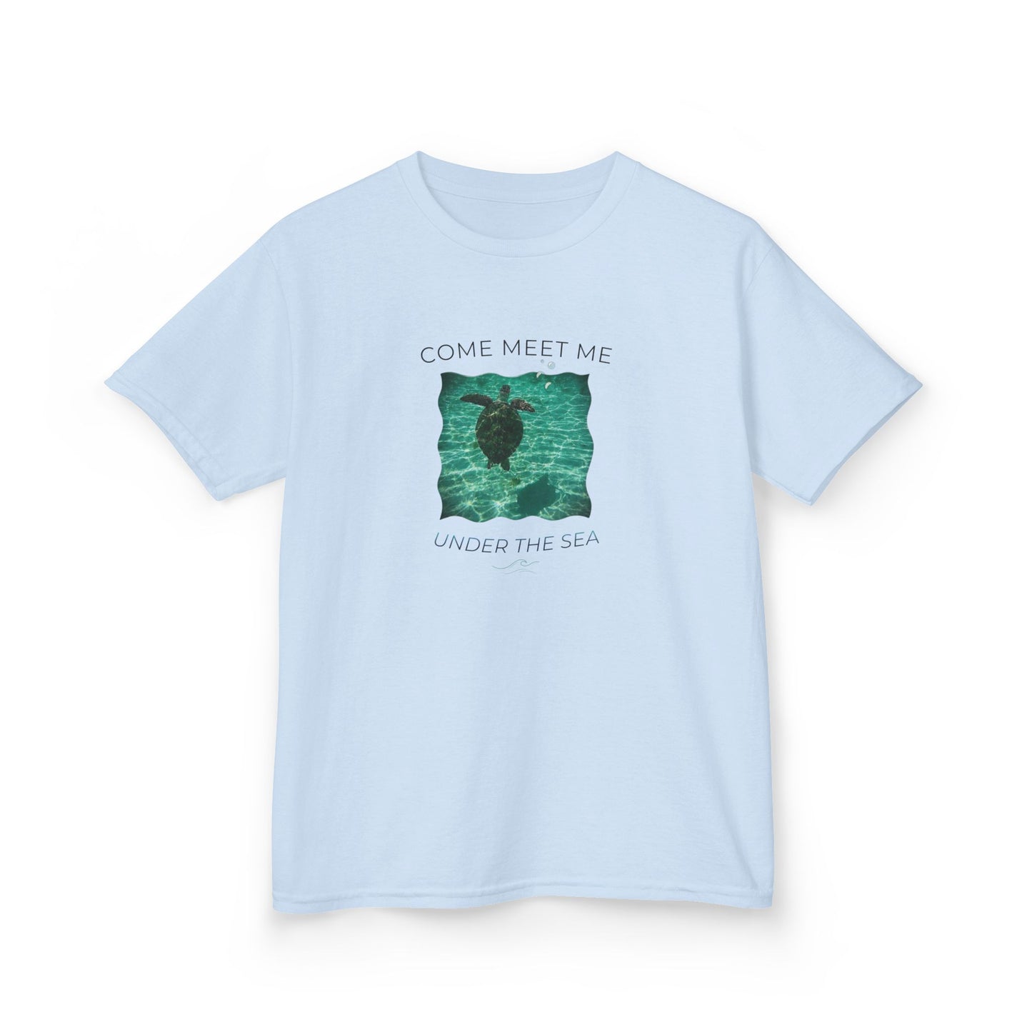 Kids Aquatic Theme Sea Turtle 'Come Meet Me Under the Sea' Cotton Tee (Additional Colors)