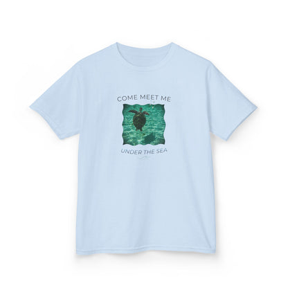 Kids Aquatic Theme Sea Turtle 'Come Meet Me Under the Sea' Cotton Tee (Additional Colors)