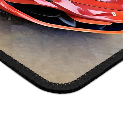 Artsy Orange Sportscar Theme Mouse Pad