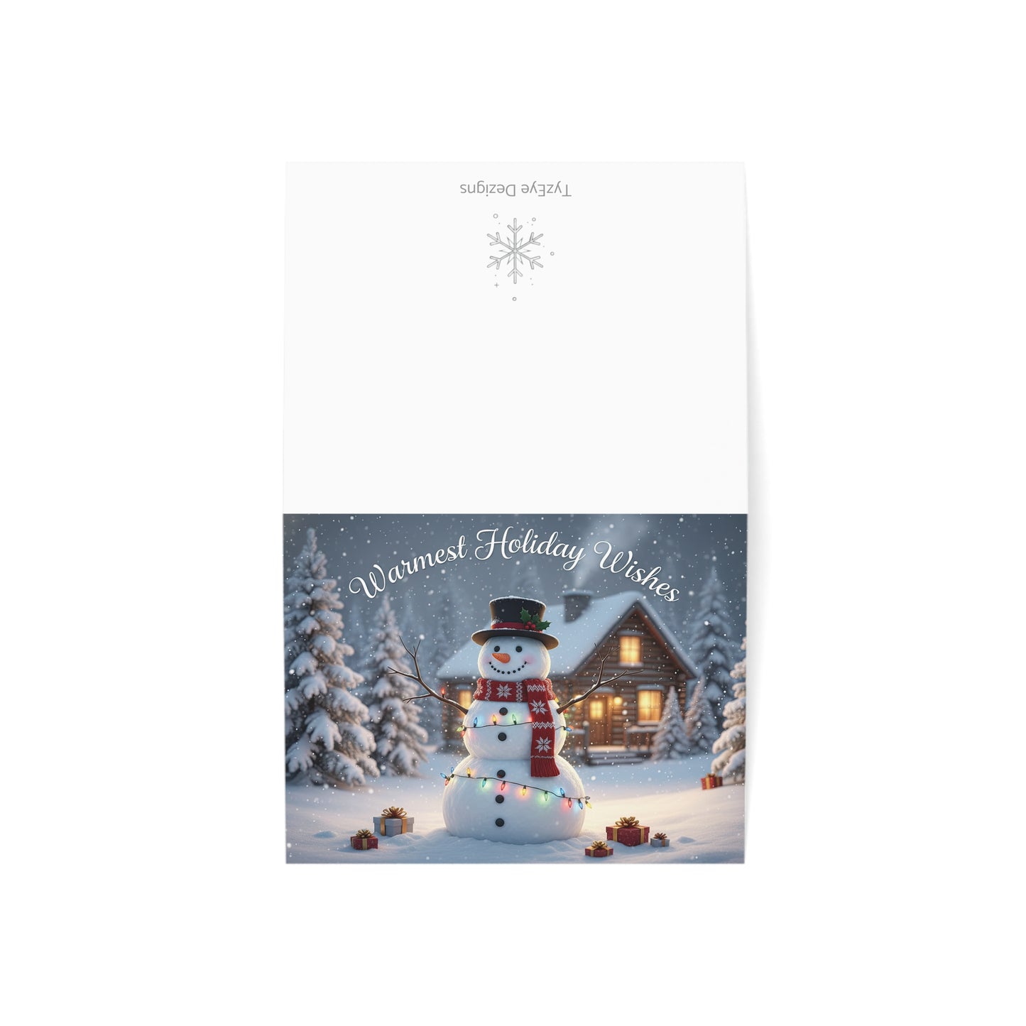 Holiday Snowman Greeting Cards — "Warmest Holiday Wishes" (Envelopes Included, Single or Pack of 10/30/50)