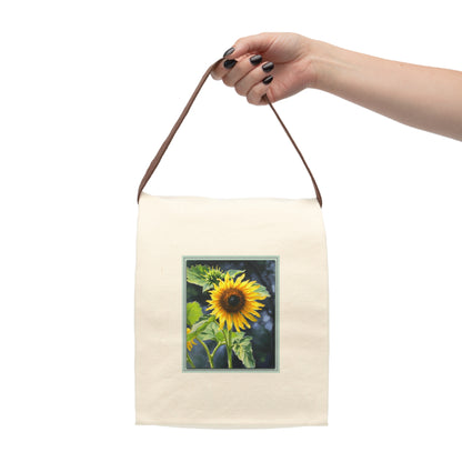 Nature Sunflower Canvas Tote - Lunch Bag with Strap — Reusable Eco Tote