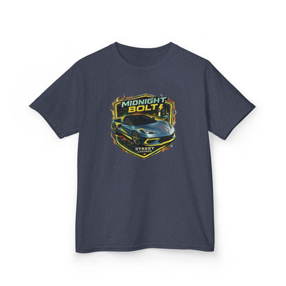 Kids Blue 'Midnight Bolt' Sportscar Theme Street Legends Series Cotton Tee (Additional Colors)
