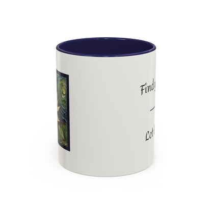 Water Lily Flower Nature Theme Artist-Inspired 'Find your light, Let it bloom' Accent Coffee Mug (Additional Color, 11 oz & 15 oz)