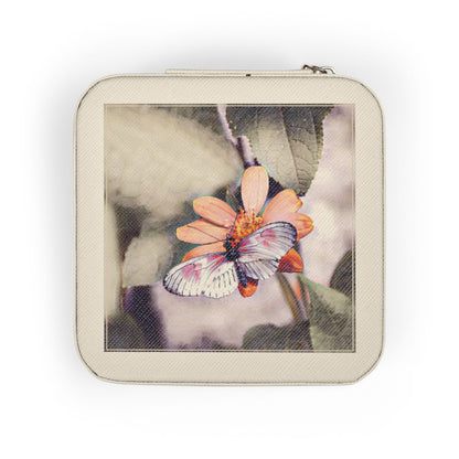 Nature-Inspired Butterfly-Theme Travel Jewelry Case - Compact Jewelry Organizer for Rings, Earrings & Necklaces (Additional Colors & Design)