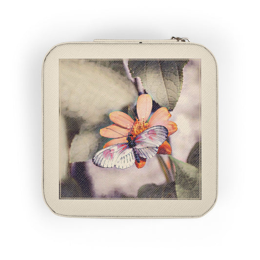 Nature-Inspired Butterfly-Theme Travel Jewelry Case - Compact Jewelry Organizer for Rings, Earrings & Necklaces (Additional Colors & Design)