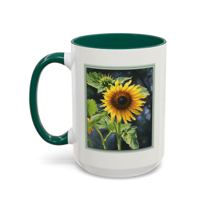 Nature Sunflower Art Ceramic Coffee Mug (11oz & 15oz, Additional Colors)