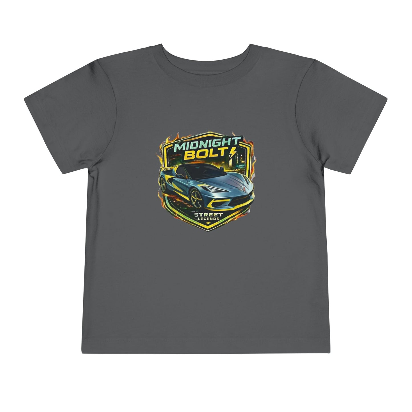 Toddler 'Midnight Bolt' Blue Sports Car Theme Street Legends Series Short Sleeve Tee (Additional Colors)