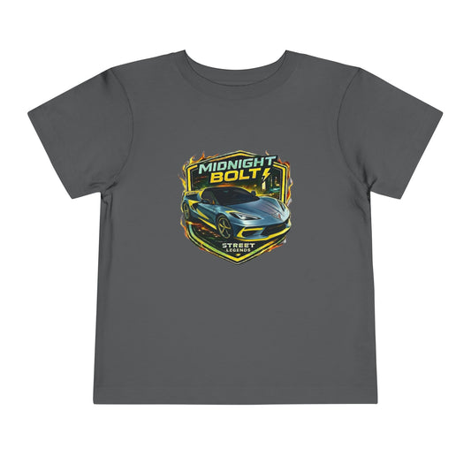 Toddler 'Midnight Bolt' Blue Sports Car Theme Street Legends Series Short Sleeve Tee (Additional Colors)