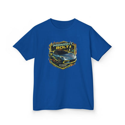 Kids Blue 'Midnight Bolt' Sportscar Theme Street Legends Series Cotton Tee (Additional Colors)
