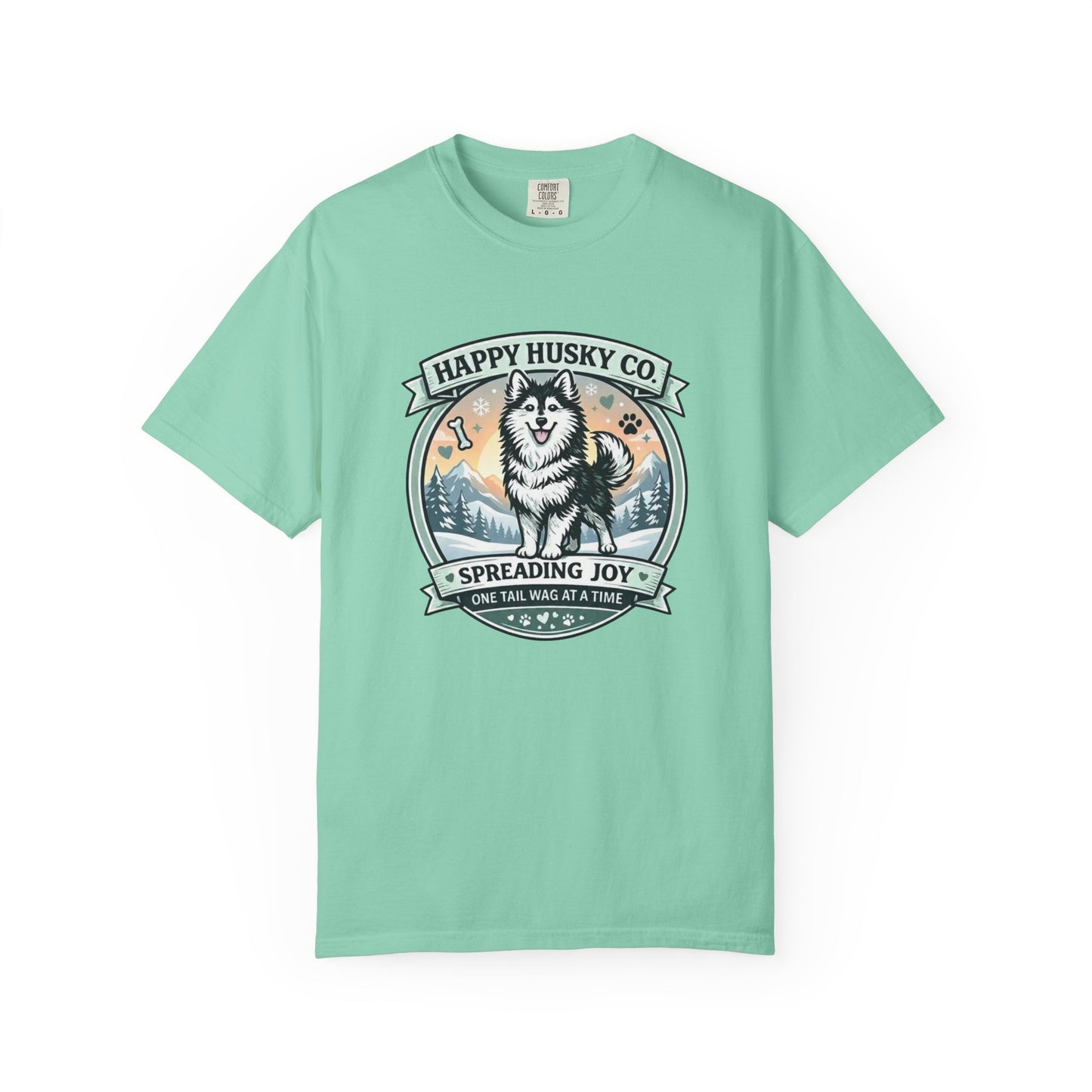Unisex Adult Happy Husky Co. Design Logo T-Shirt — "Spreading Joy One Tail Wag At A Time" Graphic Tee (Additional Colors)