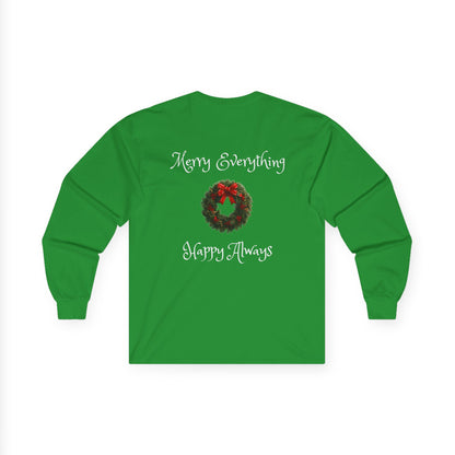 Adult Unisex Christmas Samoyed Dog Theme Long Sleeve Tee - 'Dreaming of a White Christmas' (Additional Colors)