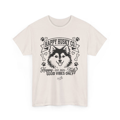 Unisex Adult Happy Husky Co. 'Happy Tails, Good Vibes Only' Graphic Tee (Additional Colors)