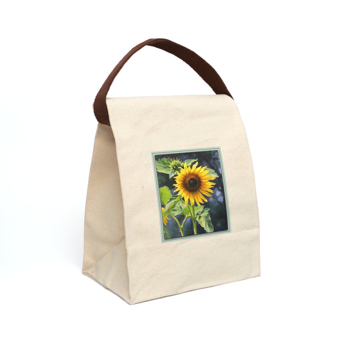 Nature Sunflower Canvas Tote - Lunch Bag with Strap — Reusable Eco Tote
