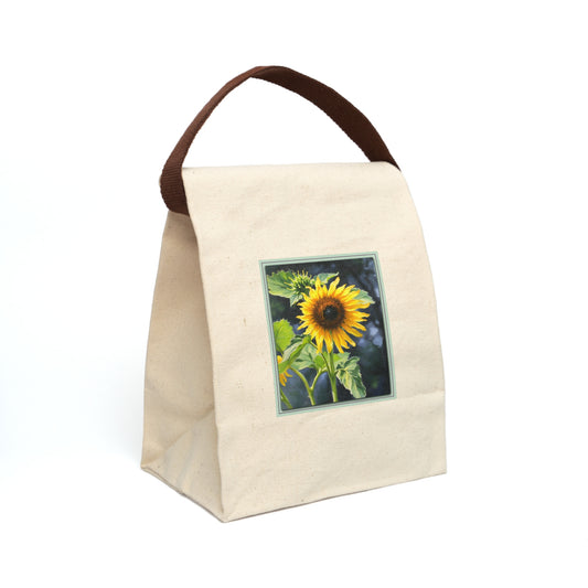 Nature Sunflower Canvas Tote - Lunch Bag with Strap — Reusable Eco Tote