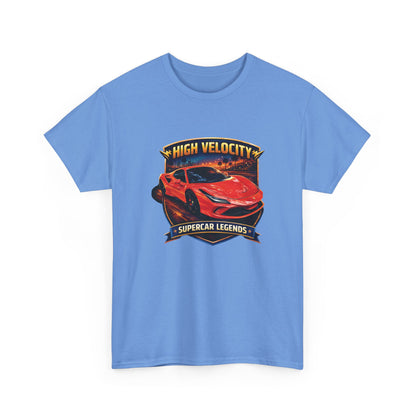 Adult Unisex Orange/Red 'High Velocity' Sportscar Theme Supercar Legends Series Graphic T-Shirt (Additional Colors)