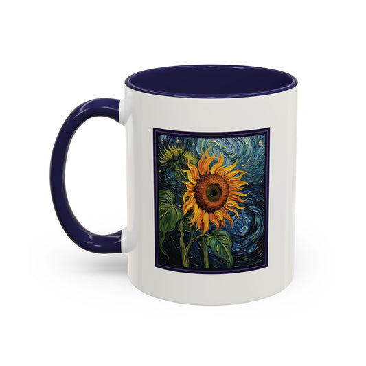 Nature Sunflower Theme Artist-Inspired 'Chase the light that makes you bloom' Accent Coffee Mug (Additional Colors, 11 oz & 15 oz)
