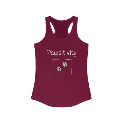 Women's 'Pawsitivity' Racerback Tank Top (Additional Colors)