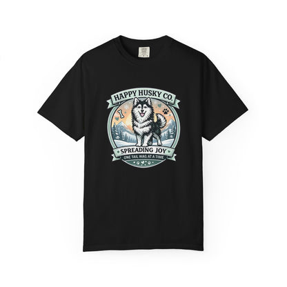 Unisex Adult Happy Husky Co. Design Logo T-Shirt — "Spreading Joy One Tail Wag At A Time" Graphic Tee (Additional Colors)