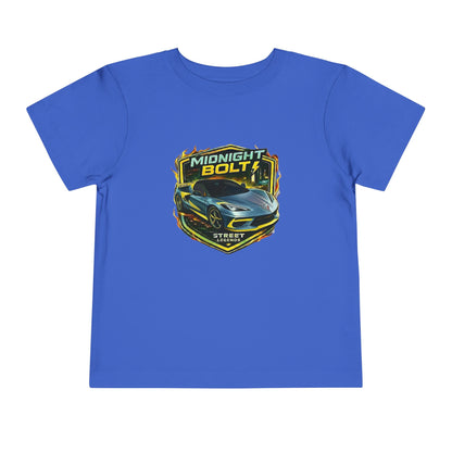 Toddler 'Midnight Bolt' Blue Sports Car Theme Street Legends Series Short Sleeve Tee (Additional Colors)