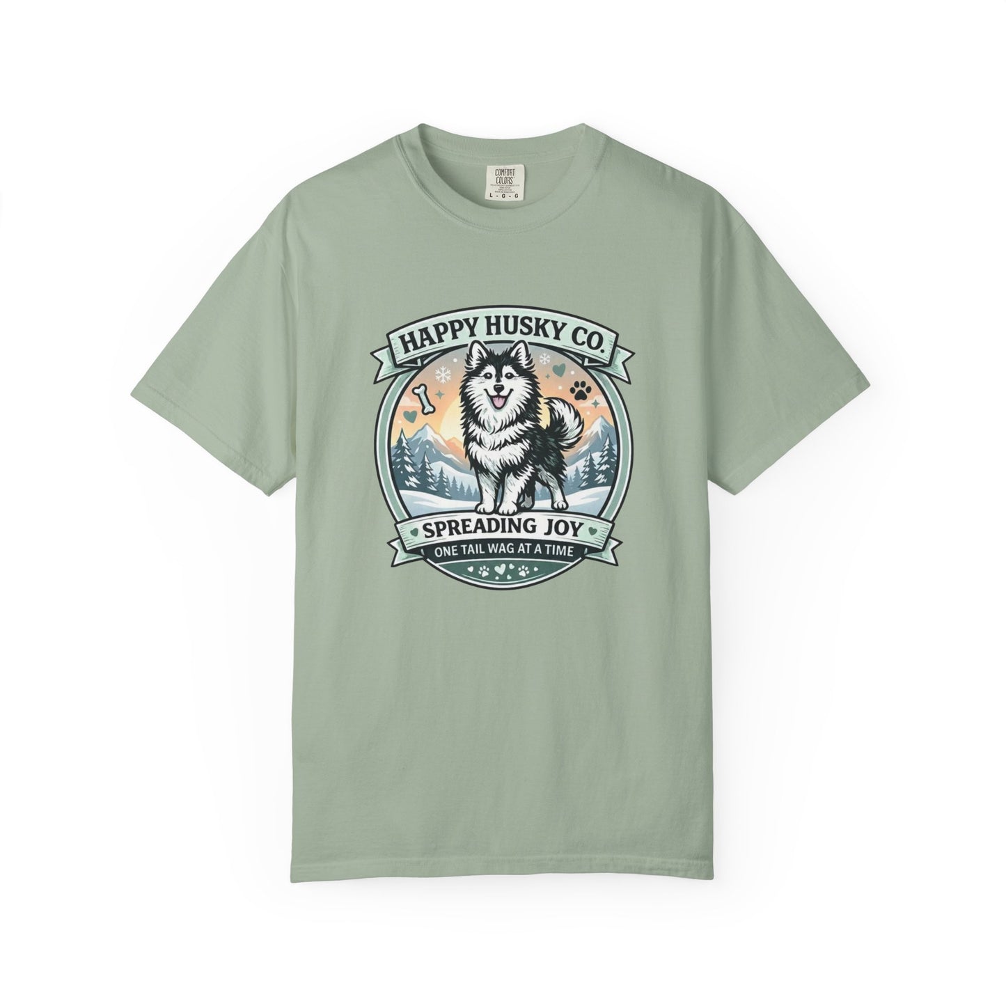 Unisex Adult Happy Husky Co. Design Logo T-Shirt — "Spreading Joy One Tail Wag At A Time" Graphic Tee (Additional Colors)