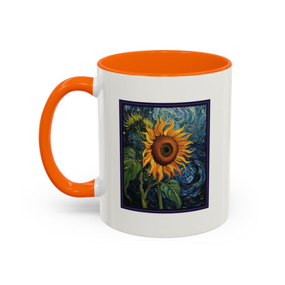 Nature Sunflower Theme Artist-Inspired 'Chase the light that makes you bloom' Accent Coffee Mug (Additional Colors, 11 oz & 15 oz)