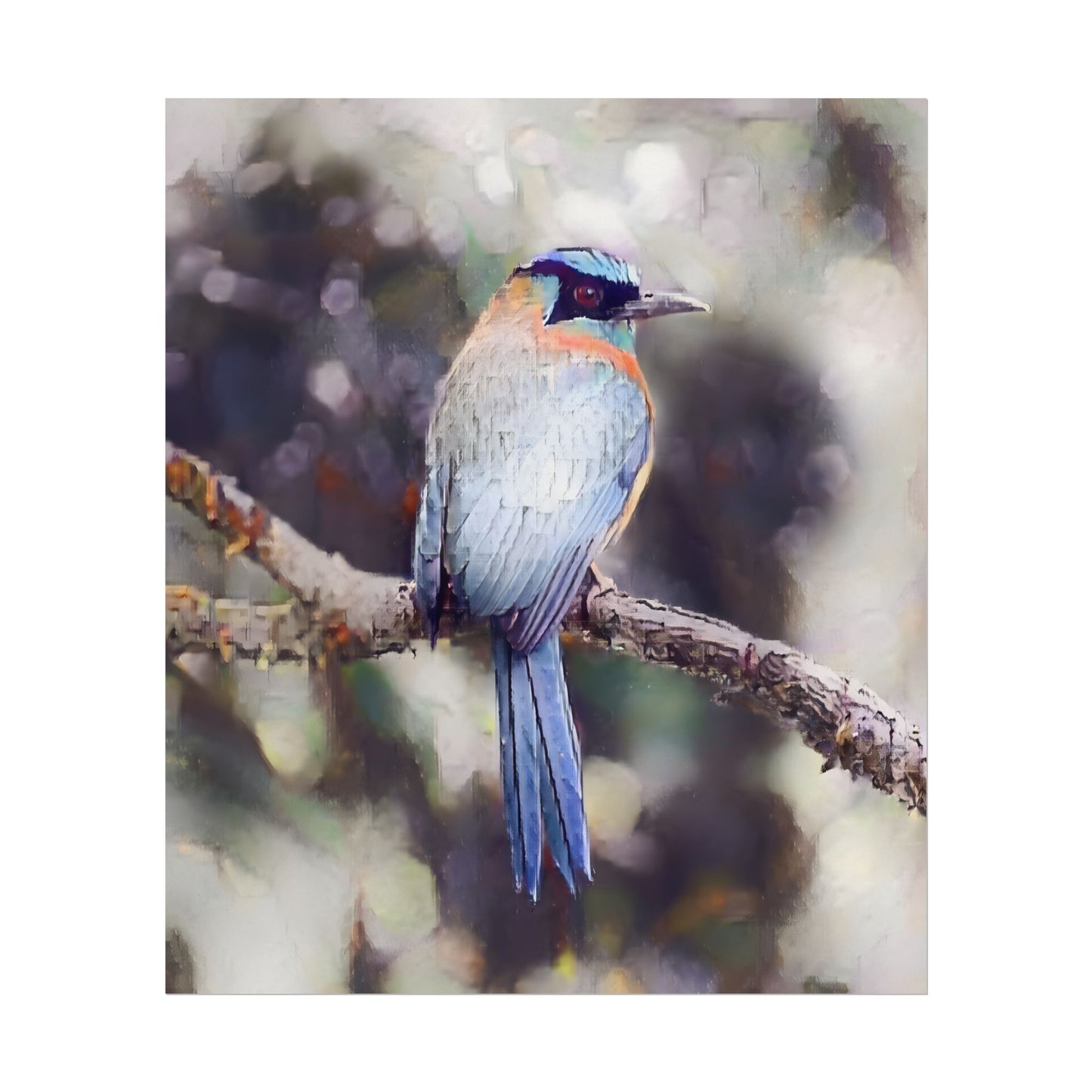 Textured Watercolor Tropical Bird Nature Wall Art Print