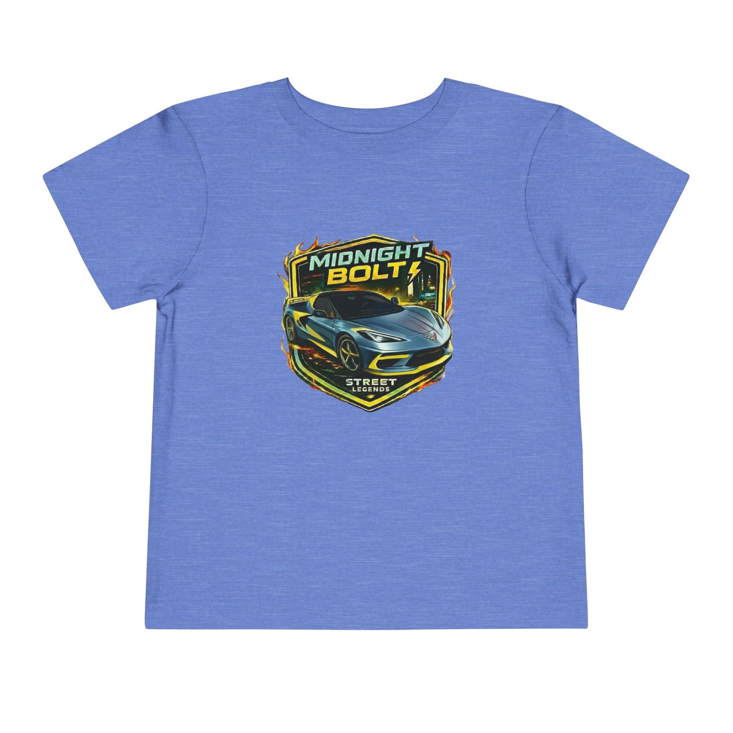 Toddler 'Midnight Bolt' Blue Sports Car Theme Street Legends Series Short Sleeve Tee (Additional Colors)