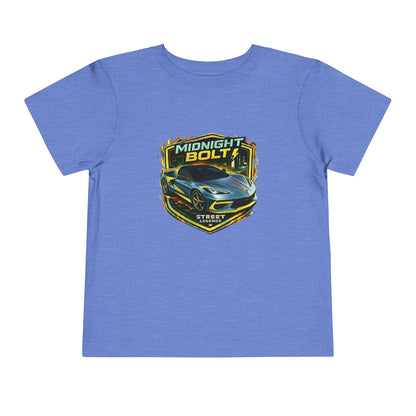 Toddler 'Midnight Bolt' Blue Sports Car Theme Street Legends Series Short Sleeve Tee (Additional Colors)