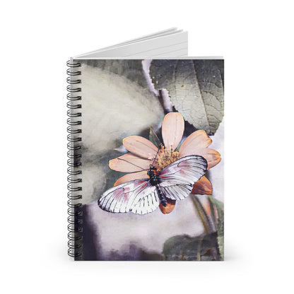 Soft-Color Butterfly and Flower Theme Ruled Spiral Notebook