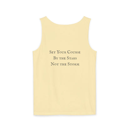 Unisex Adult Nautical Sailboat Tank Top — 'Set Your Course By The Stars, Not The Storm' Beach Graphic Tank (Additional Colors)
