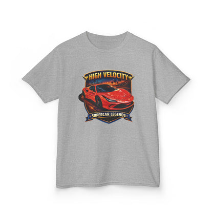 Kids Red/Orange 'High Velocity' Sportscar Theme Supercar Legends Series Graphic Cotton Tee (Additional Colors)