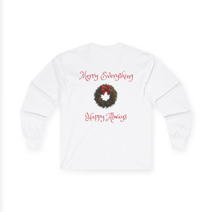 Adult Unisex Christmas Samoyed Dog Theme Long Sleeve Tee - 'Dreaming of a White Christmas' (Additional Colors)