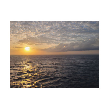 Nature Sunset Over the Ocean Water Wall Art Print