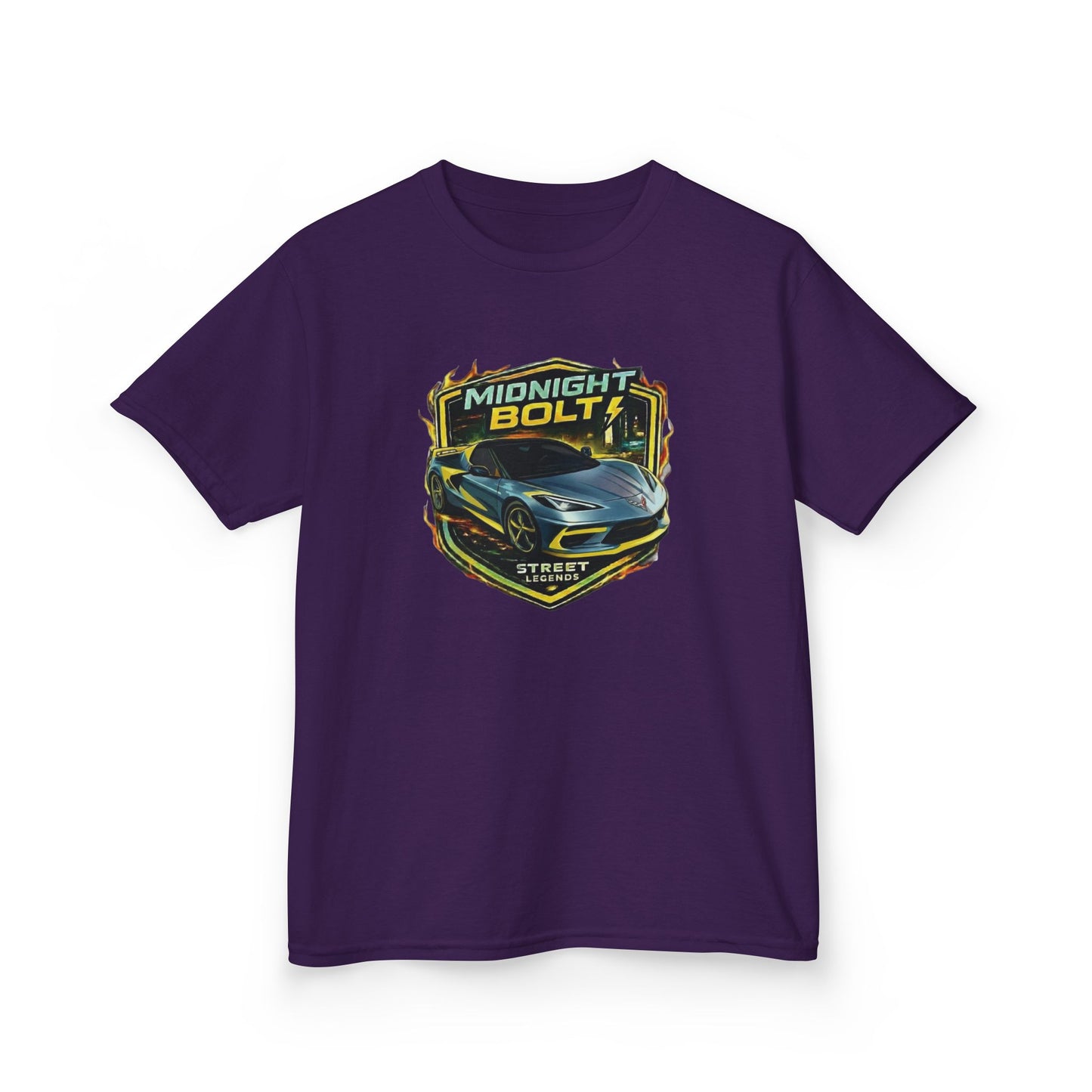Kids Blue 'Midnight Bolt' Sportscar Theme Street Legends Series Cotton Tee (Additional Colors)