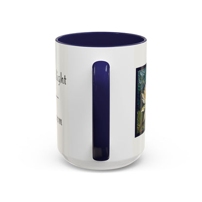 Water Lily Flower Nature Theme Artist-Inspired 'Find your light, Let it bloom' Accent Coffee Mug (Additional Color, 11 oz & 15 oz)