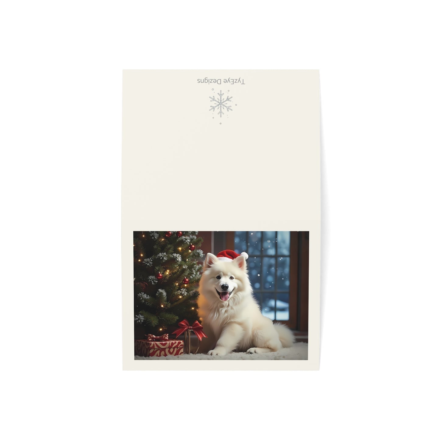 Christmas Dog Greeting Cards – Festive Samoyed Photo Holiday Cards (Envelopes Included - Pack of 1/10/30/50)