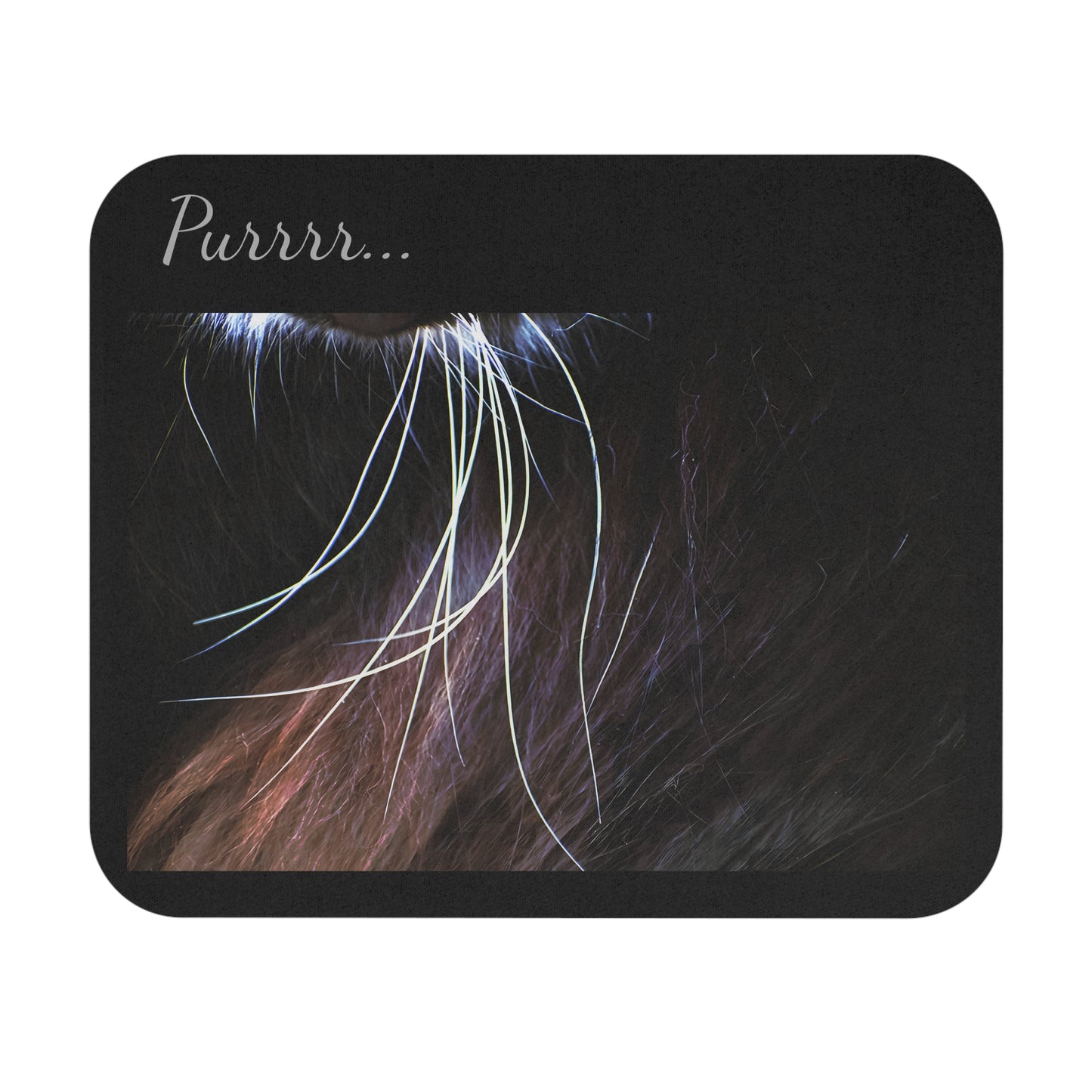 Cat Whiskers Purrrrfect Black Mouse Pad (Rectangle)