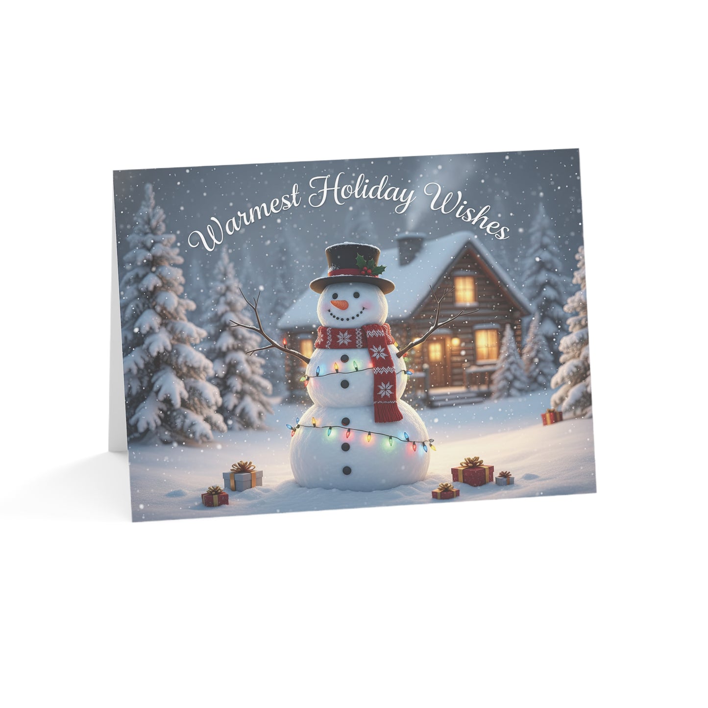 Holiday Snowman Greeting Cards — "Warmest Holiday Wishes" (Envelopes Included, Single or Pack of 10/30/50)