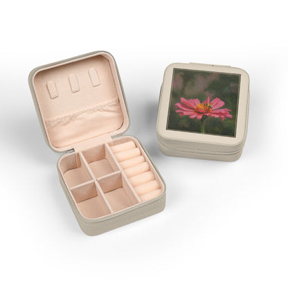 Nature-Inspired Flower-Theme Travel Jewelry Case - Compact Jewelry Organizer for Rings, Earrings & Necklaces (Additional Colors & Design)