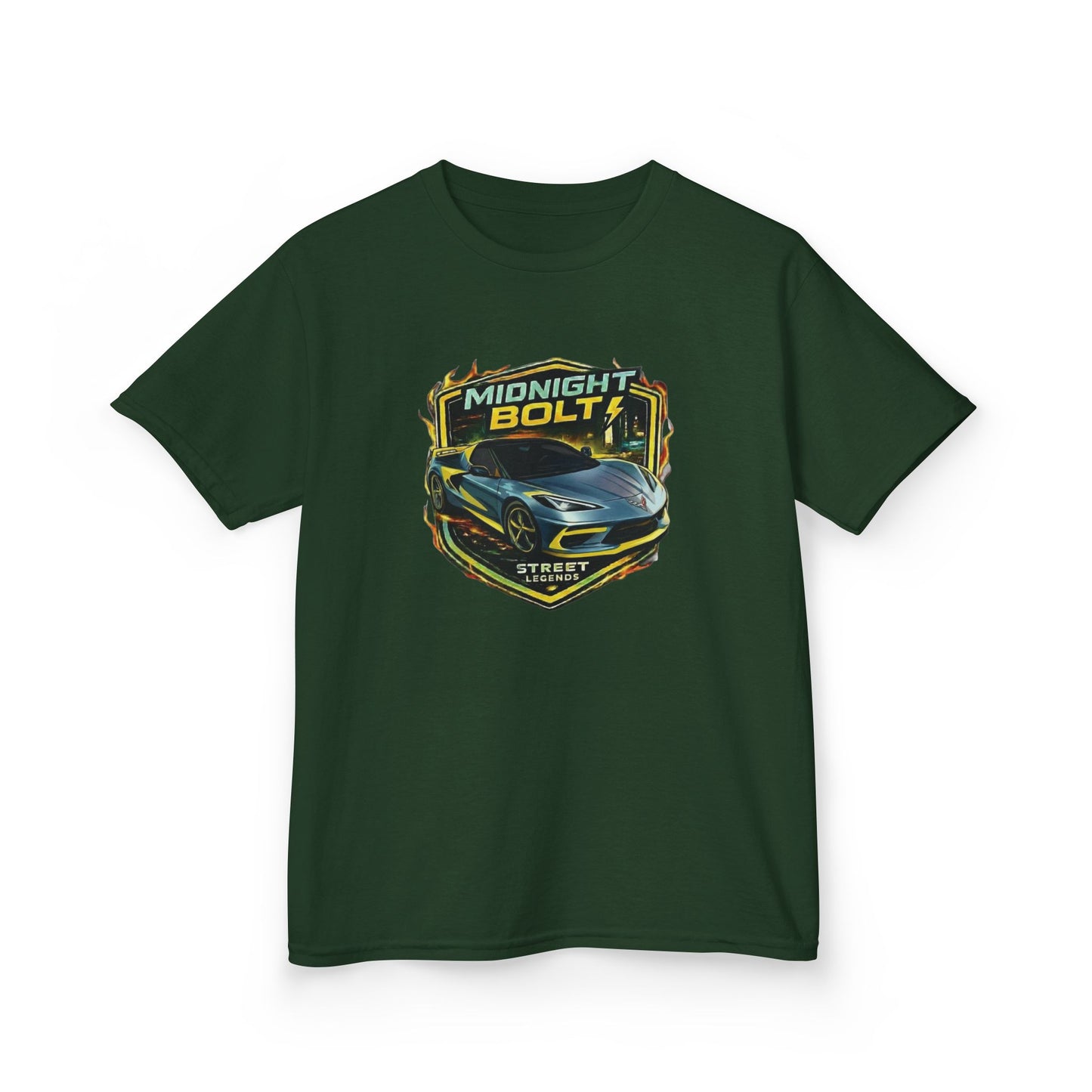 Kids Blue 'Midnight Bolt' Sportscar Theme Street Legends Series Cotton Tee (Additional Colors)