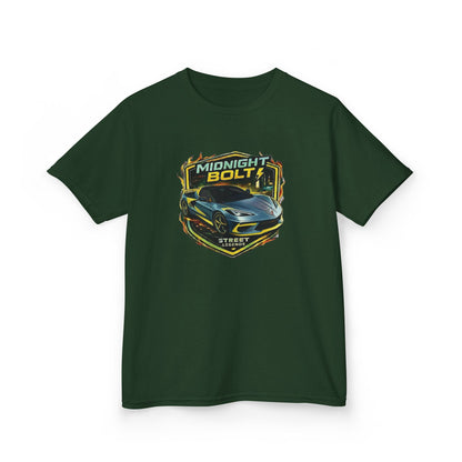 Kids Blue 'Midnight Bolt' Sportscar Theme Street Legends Series Cotton Tee (Additional Colors)