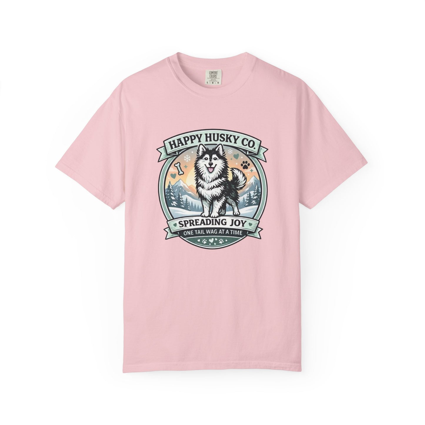 Unisex Adult Happy Husky Co. Design Logo T-Shirt — "Spreading Joy One Tail Wag At A Time" Graphic Tee (Additional Colors)